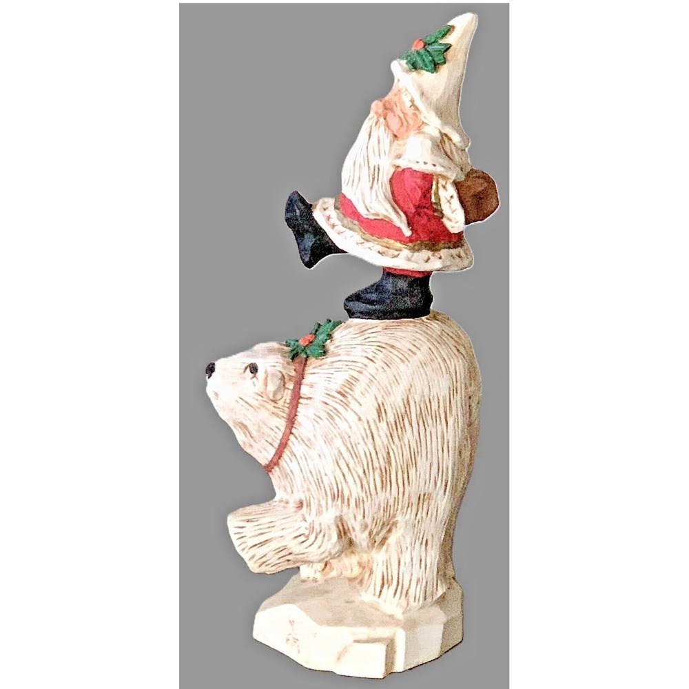 OH JOY Series David Frykman SANTA POLAR BEAR WALK '94 Figurine Vtg Christmas 15"